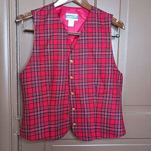 Vintage Pendleton Women's Plaid Wool Vest size 10